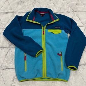 Patagonia Synchilla Women’s Fleece Snap-T Full Zip Jacket Color Block Size XS